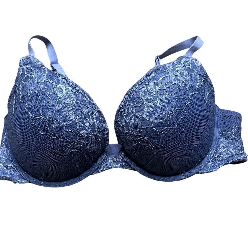 VICTORIA’S SECRET Women’s Dusty Blue Lace Dream Angels Push-Up Bra Size 36C